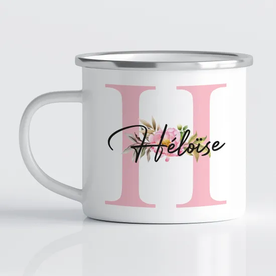 Tasse - Mug Émaillé Monograme - Lettre H