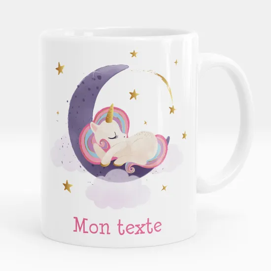 Mug - Tasse personnalisée - Licorne lune