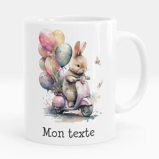 Mug - Tasse personnalisée - Lapin moto