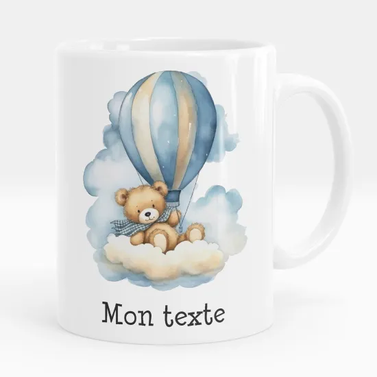 Mug - Tasse personnalisée - Ourson montgolfière