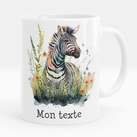 Mug - Tasse personnalisée - Zèbre fleurs