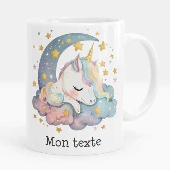 Mug - Tasse personnalisée - Licorne lune