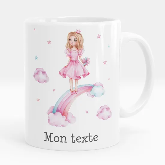 Mug - Tasse personnalisée - Arc-en-ciel fille