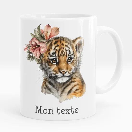 Mug - Tasse personnalisée - Tigre fleur