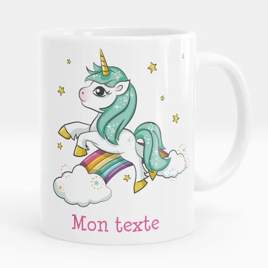 Mug - Tasse personnalisée - Arc-en-ciel licorne