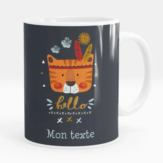 Mug - Tasse personnalisée - Tigre indien hello