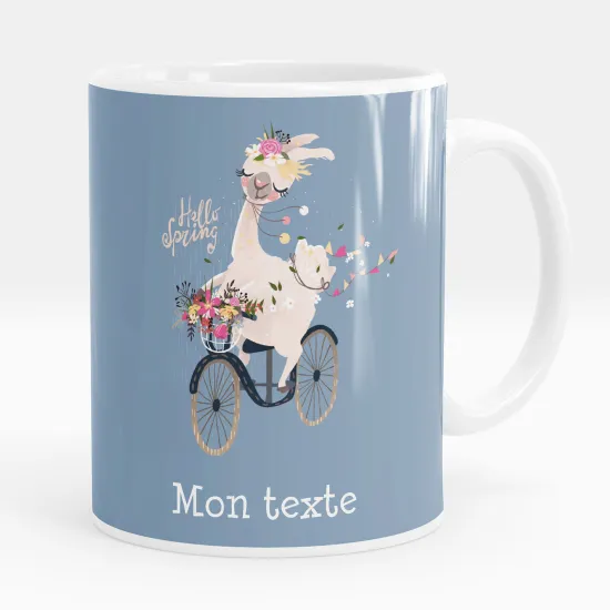 Mug - Tasse personnalisée - Lama sur le velo