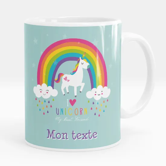 Mug - Tasse personnalisée - Arc-en-ciel Licorne