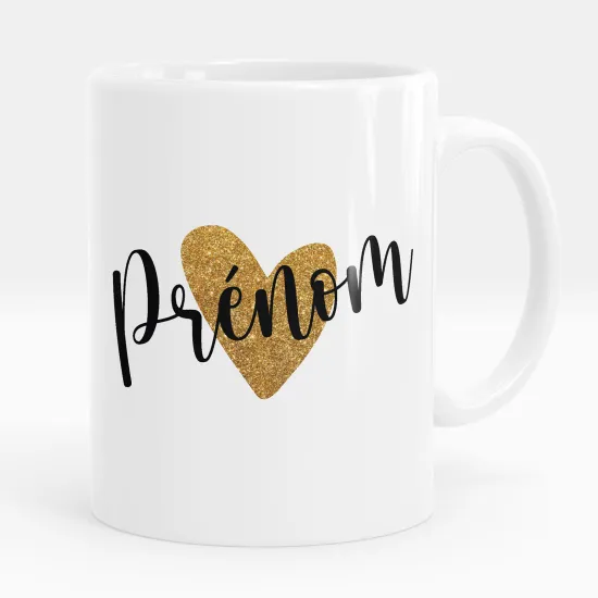 Mug - Tasse personnalisée - Coeur prénom