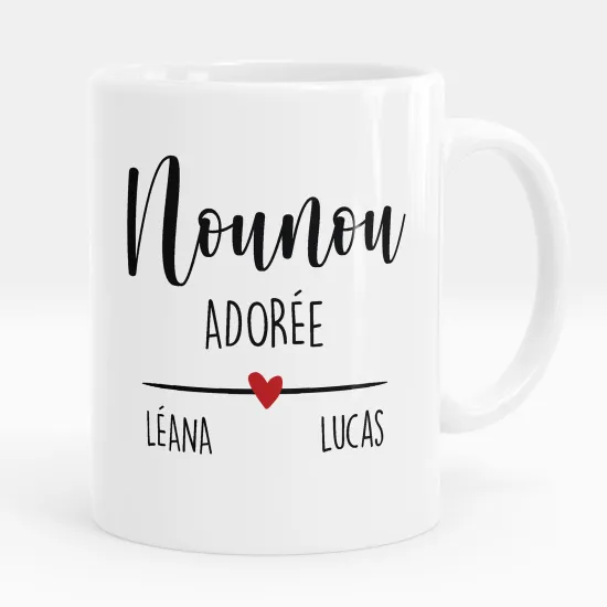 Mug - Tasse personnalisée - Nounou adorée