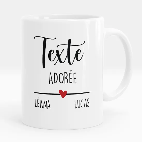 Mug - Tasse personnalisée - Texte adoré