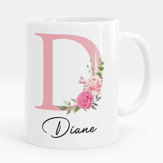 Mug - Tasse personnalisée Monogramme - Lettre D