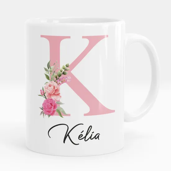 Mug - Tasse personnalisée Monogramme - Lettre K