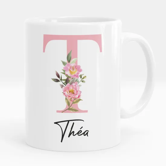 Mug - Tasse personnalisée Monogramme - Lettre T