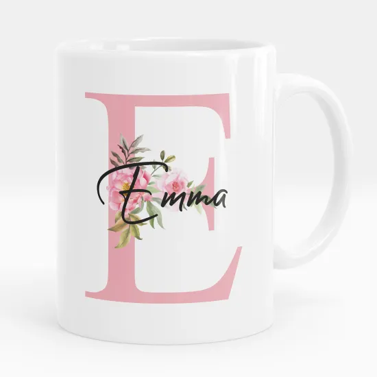 Mug - Tasse personnalisée Monogramme - Lettre E