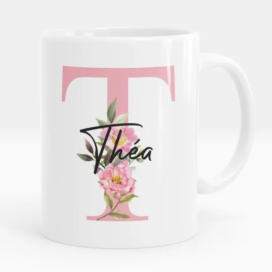 Mug - Tasse personnalisée Monogramme - Lettre T