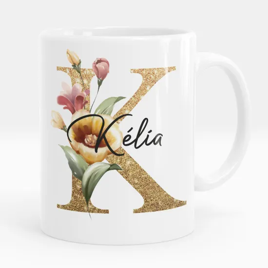 Mug - Tasse personnalisée Monogramme - Lettre K