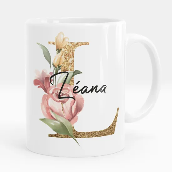 Mug - Tasse personnalisée Monogramme - Lettre L