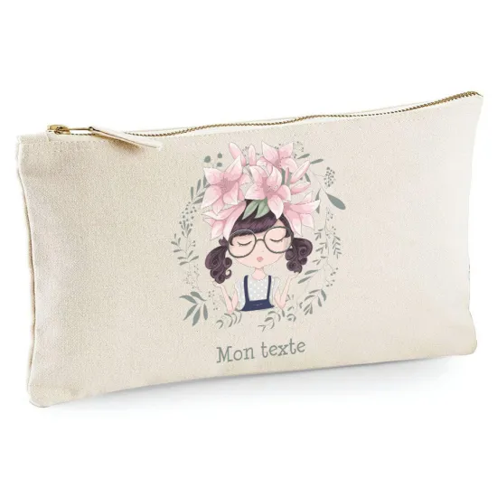 Trousse - Petite fille fleurs