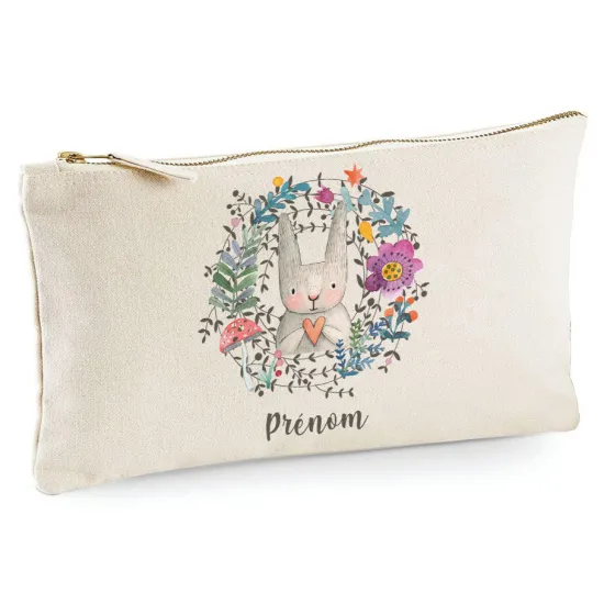 Trousse - Lapin fleuris