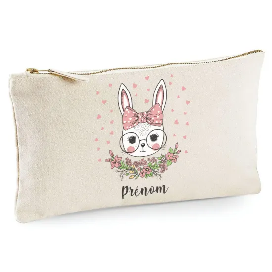 Trousse - Lapin fleuris