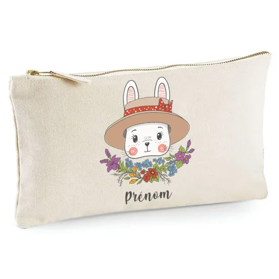 Trousse - Lapin fleuris