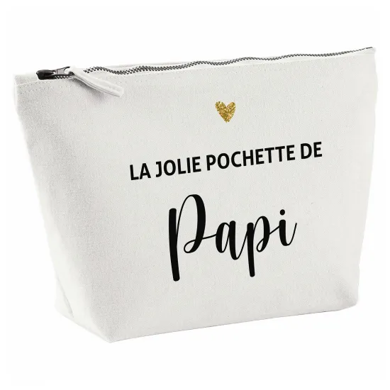 Pochette en toile 28x18 cm - La jolie pochette de papi