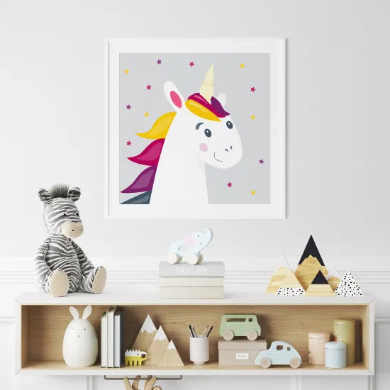 Poster / Affiche carrée Enfants - Licorne