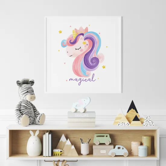 Poster / Affiche carrée Enfants - Licorne