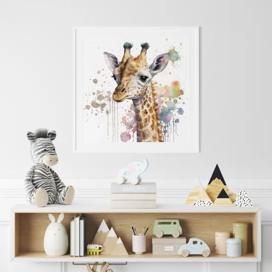 Poster / Affiche carrée Enfants - Girafe