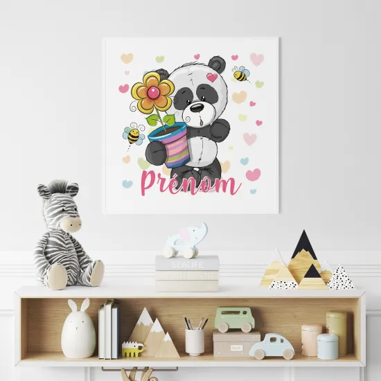 Poster / Affiche carrée enfants personnalisée - Panda