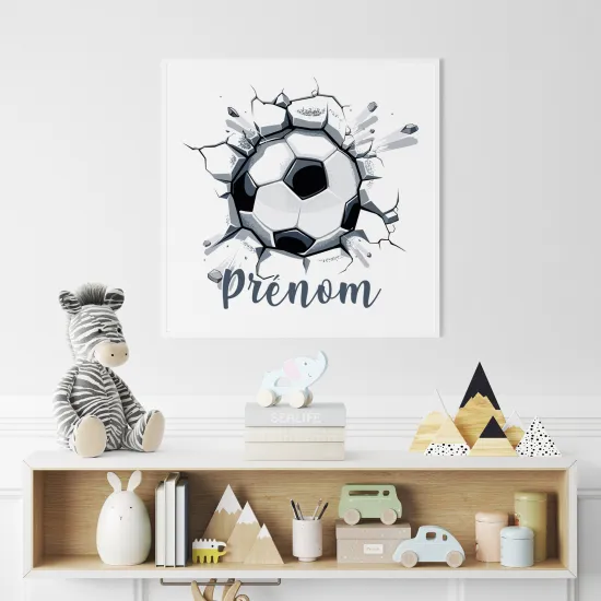 Poster / Affiche carrée enfants personnalisée - Ballon de Foot