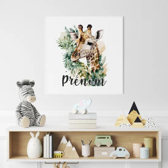 Poster / Affiche carrée enfants personnalisée - Girafe