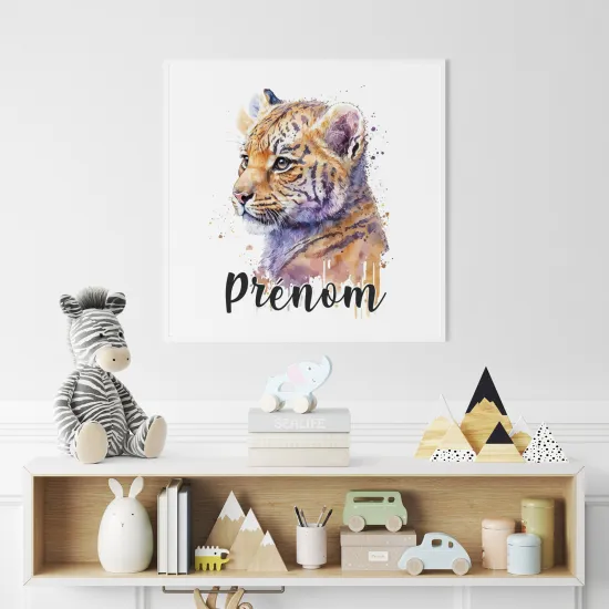 Poster / Affiche carrée enfants personnalisée - Tigre