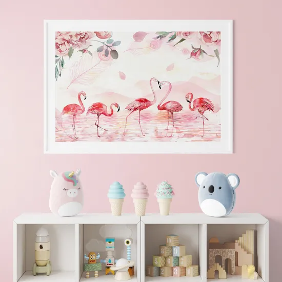 Poster / Affiche enfants - Flamants roses