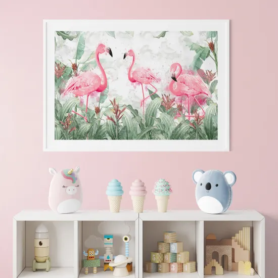 Poster / Affiche enfants - Flamants roses