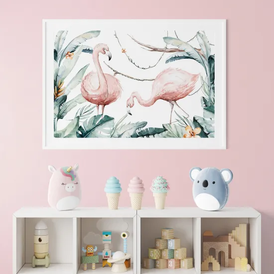 Poster / Affiche enfants - Flamants roses