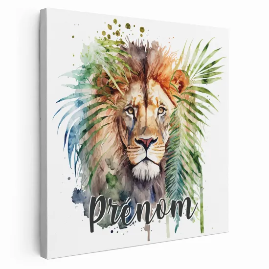 Tableau toile enfants personnalisée avec prénom - Lion