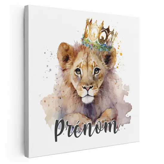 Tableau toile enfants personnalisée avec prénom - Roi lion