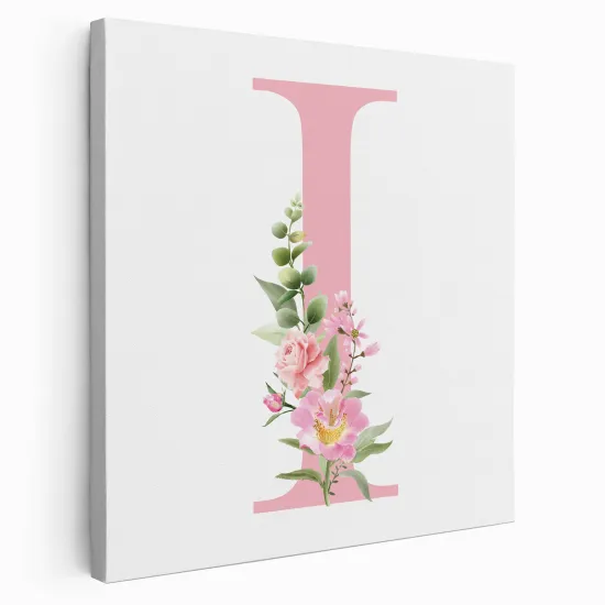 Tableau Toile Monogramme Carré - Lettre I