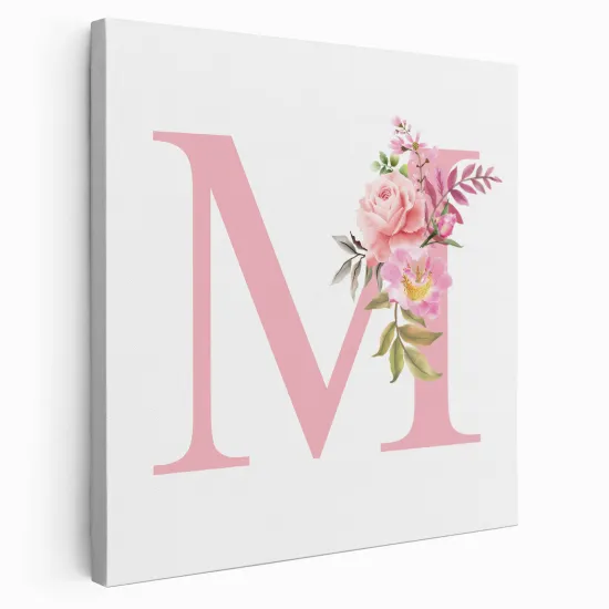 Tableau Toile Monogramme Carré - Lettre M