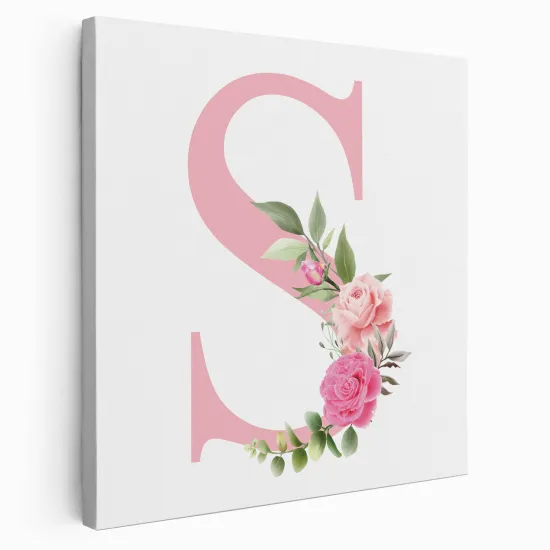 Tableau Toile Monogramme Carré - Lettre S