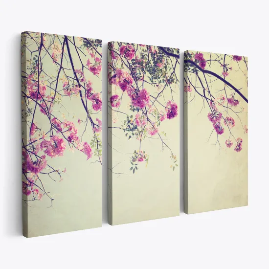 Tableau triptyque sur toile - Fleurs