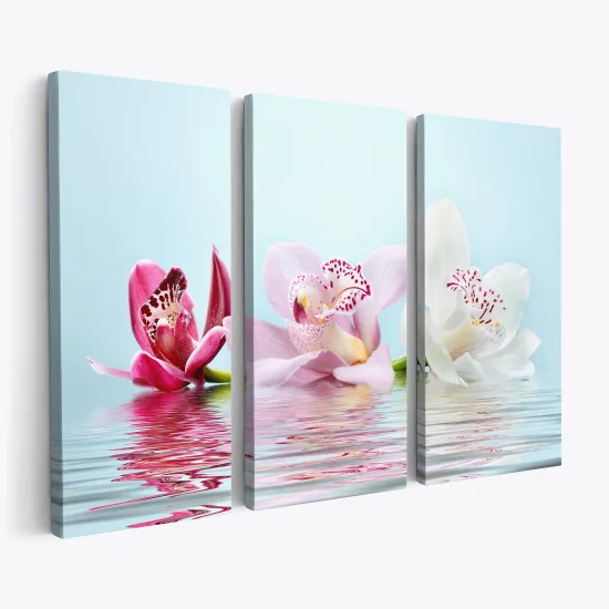 Tableau triptyque sur toile - Orchidées