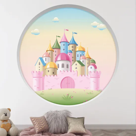 Stickers Trompe l'œil Arche ronde Enfants - Château