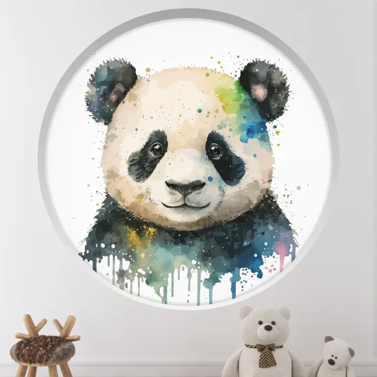 Stickers Trompe l'œil Arche ronde Enfants - Panda