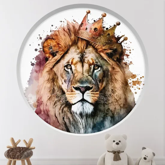 Stickers Trompe l'œil Arche ronde Enfants - Roi lion