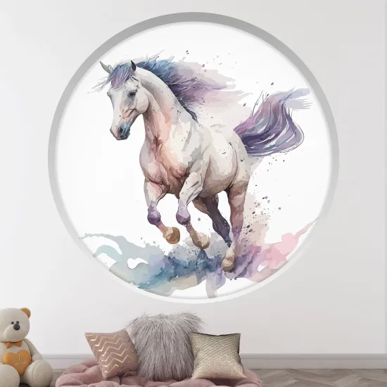 Stickers Trompe l'œil Arche ronde Enfants - Cheval