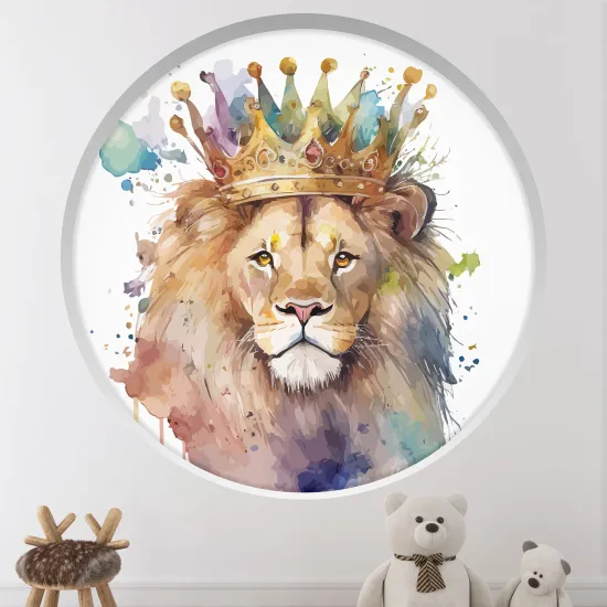 Stickers Trompe l'œil Arche ronde Enfants - Roi lion