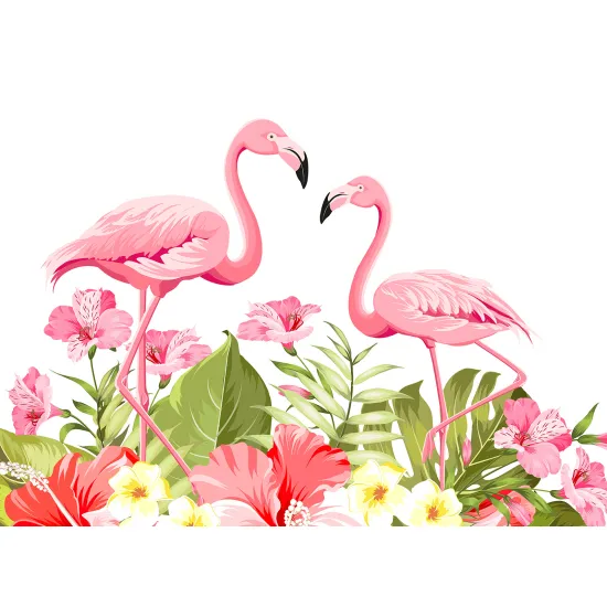 Papier peint panoramique Enfants - Flamants Roses